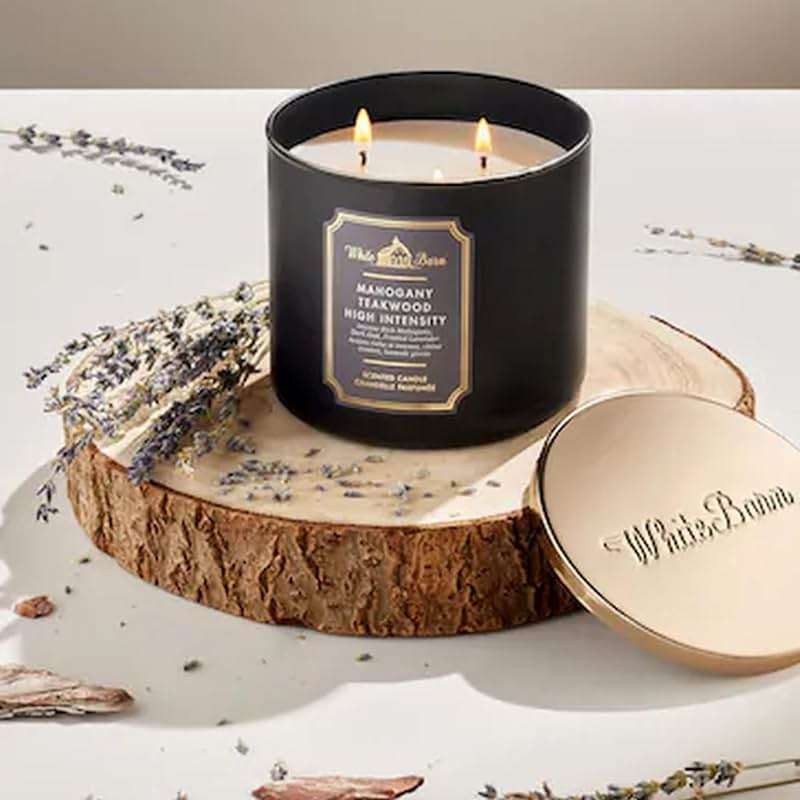 Bath & Body Works Mahogany Teakwood Intense 3-Wick Candle - Scented Candle for At-Home Use - Long-Lasting, Room-Filling Fragrance - High Fragrance Oil Concentration - Soy Wax Blend - Image 7