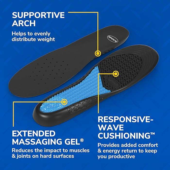 Dr. Scholl's Work All-Day Superior Comfort Insoles (with) Massaging Gel, Men, 1 Pair, Trim to Fit - Image 5