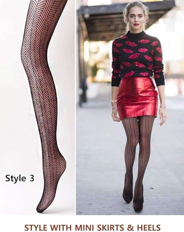VERO MONTE Women Patterned Fishnet Tights Black Fishnets Net Stockings Pantyhose - Image 4