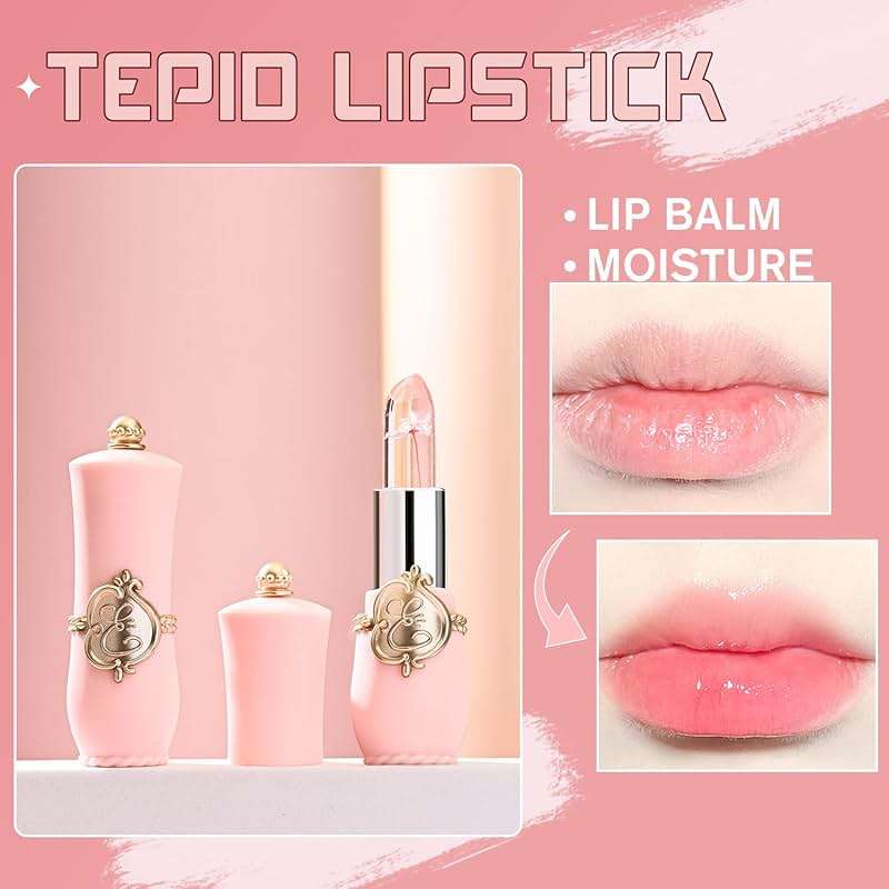 BestLand 6 Pcs/Set Flower Jelly Lipstick Set Temperature Change Moisturizer Long Lasting Nutritious Balm Magic Color Change Lip Gloss - Image 5