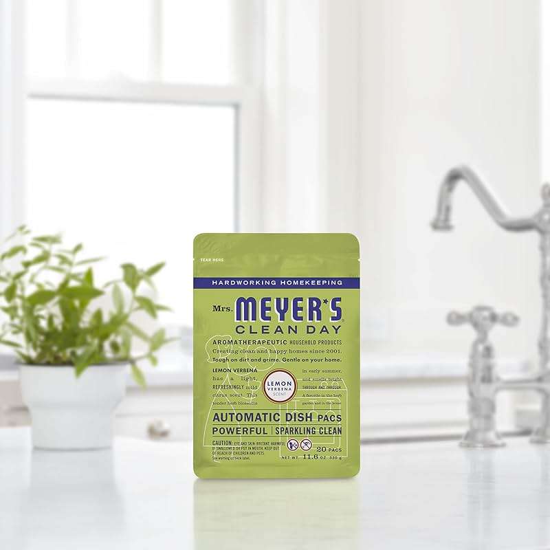 MRS. MEYER'S CLEAN DAY Automatic Dishwasher Pods, Lemon Verbena, 20 Count - Pack of 3 (60 Total Pods) - Image 5