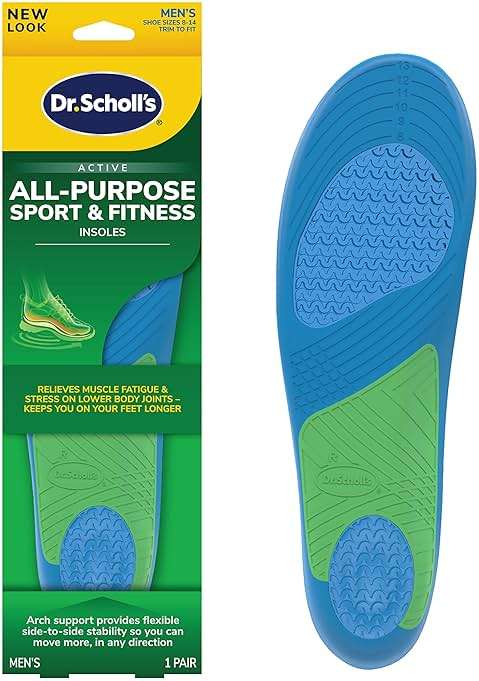 Dr. Scholl’s Sport Insoles - Superior Shock Absorption and Arch Support to Reduce Muscle Fatigue and Stress on Lower Body Joints for Men Size 8-14 - Image 1