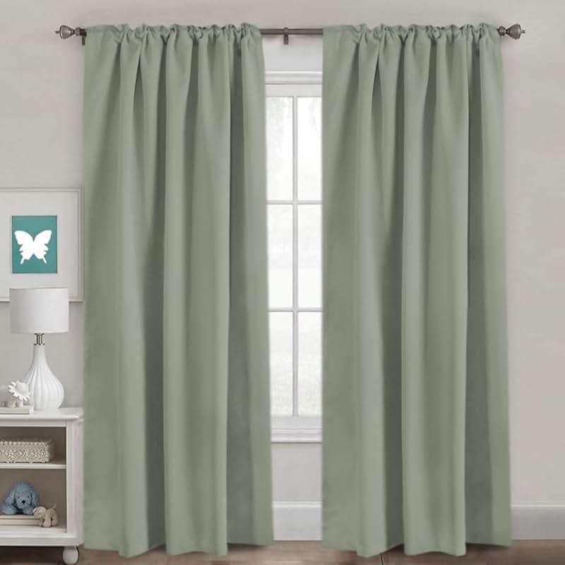 H.VERSAILTEX Blackout Curtains Thermal Insulated Window Treatment Panels Room Darkening Blackout Drapes for Living Room Back Tab/Rod Pocket Bedroom Draperies, 52 x 84 Inch, Light Sage, 2 Panels - Image 3