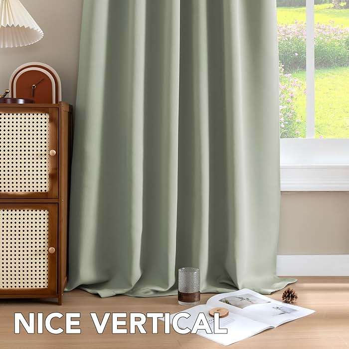 H.VERSAILTEX Blackout Curtains Thermal Insulated Window Treatment Panels Room Darkening Blackout Drapes for Living Room Back Tab/Rod Pocket Bedroom Draperies, 52 x 84 Inch, Light Sage, 2 Panels - Image 8