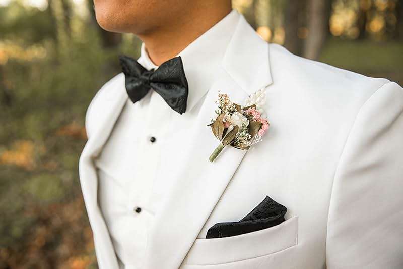 Alizeal Mens Paisley Bow Tie, Pocket Square, Cufflinks Set - Image 4