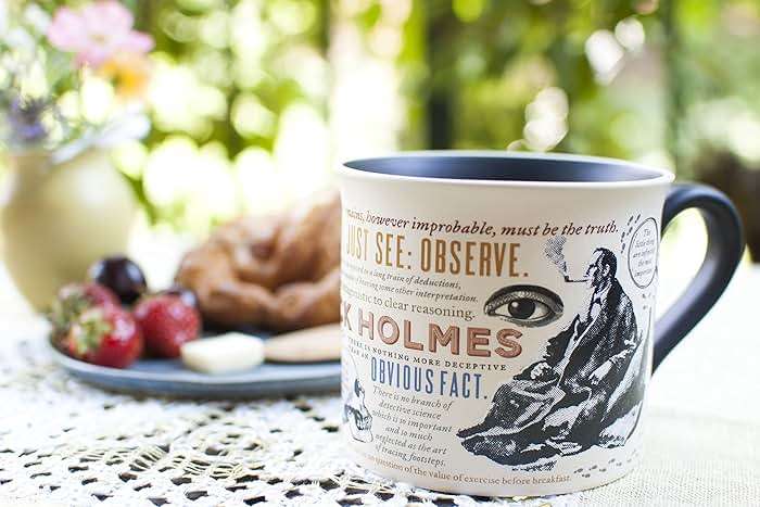 The Unemployed Philosophers Guild Sherlock Holmes Coffee Mug - Features Holmes Quotes, Rules of Deduction, Intriguing Images, and Sidney Paget's Portrait, Comes in a Fun Box - Image 2
