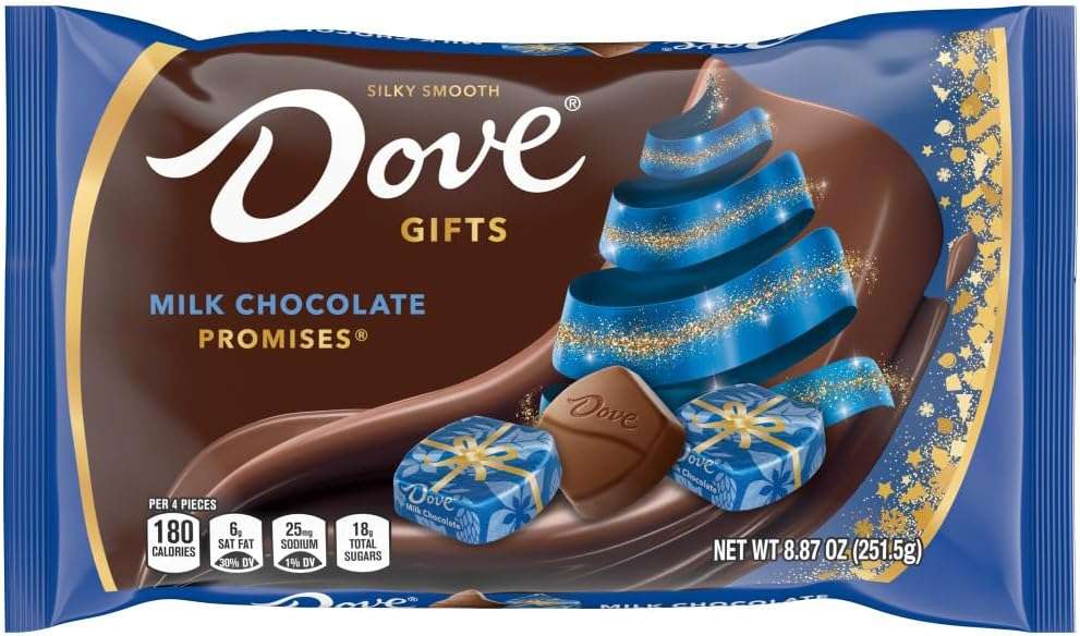 DOVE PROMISES Milk Chocolate Christmas Candy Gifts, Chocolate Candy Individually Wrapped, Stocking Stuffers, 8.87 oz Bag - Image 3
