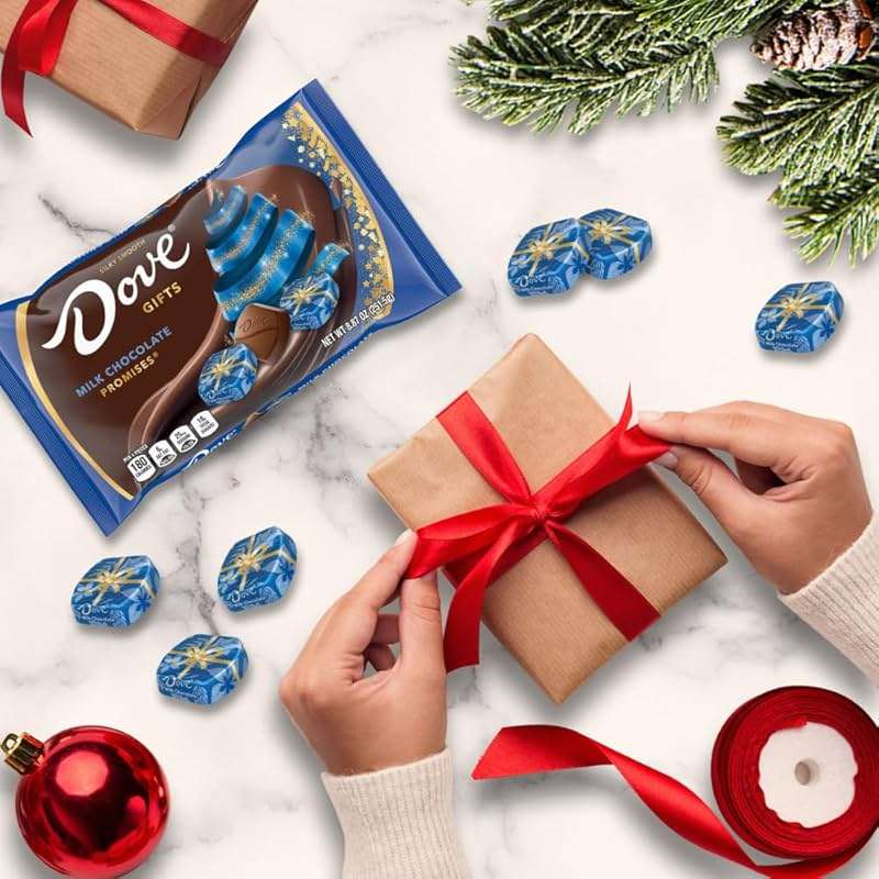 DOVE PROMISES Milk Chocolate Christmas Candy Gifts, Chocolate Candy Individually Wrapped, Stocking Stuffers, 8.87 oz Bag - Image 7
