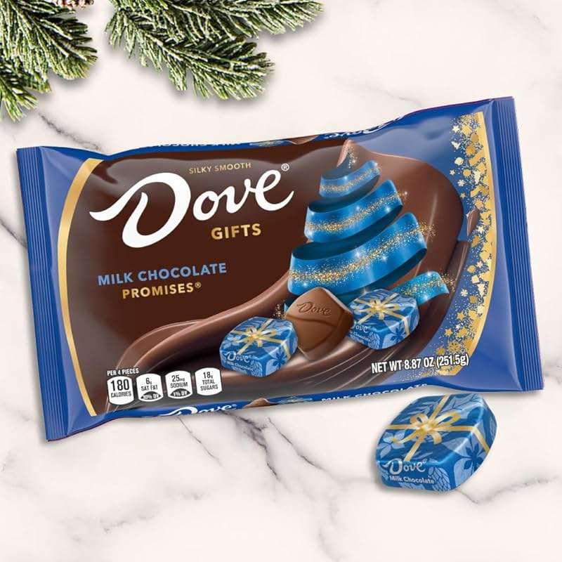 DOVE PROMISES Milk Chocolate Christmas Candy Gifts, Chocolate Candy Individually Wrapped, Stocking Stuffers, 8.87 oz Bag - Image 8