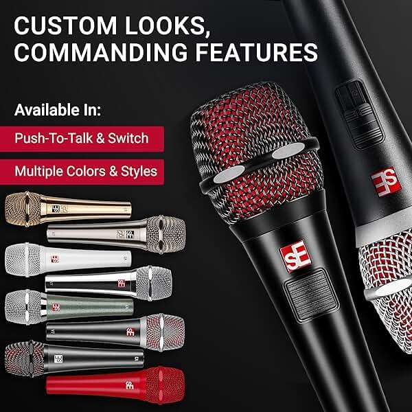 SE ELECTRONICS V7 Dynamic Microphone for Singing, Speech & Studio Recording - XLR Handheld Professional Microphone with Supercardioid Aluminum Voice Coil for Huge Gain Before Feedback - Grey - Image 8