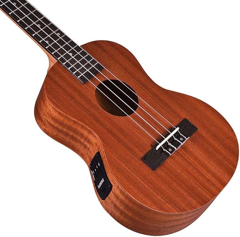 Kadence UKCE03C Concert 24" Electro Acoustic Ukulele | Mahogany Wood | Built-in 2-Band EQ Preamp | Comes with Bag | Includes Learning Course | Brown - Image 4