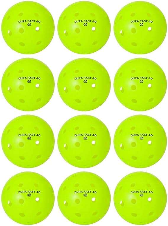 Dura Fast 40 Pickleballs | Outdoor pickleball balls | Neon | Dozen/Pack of 12 | USAPA Approved and Sanctioned for Tournament Play, Professional Perfomance - Image 1