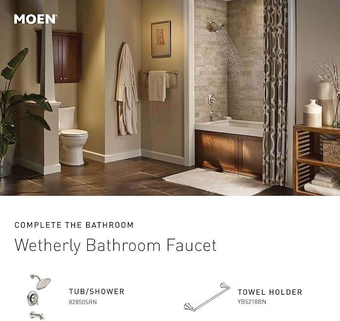 Moen Wetherly Spot Resist Brushed Nickel Two-Handle Widespread Bathroom Faucet with Valve Included, 3-hole Deck Mounted Setup, WS84855SRN - Image 7