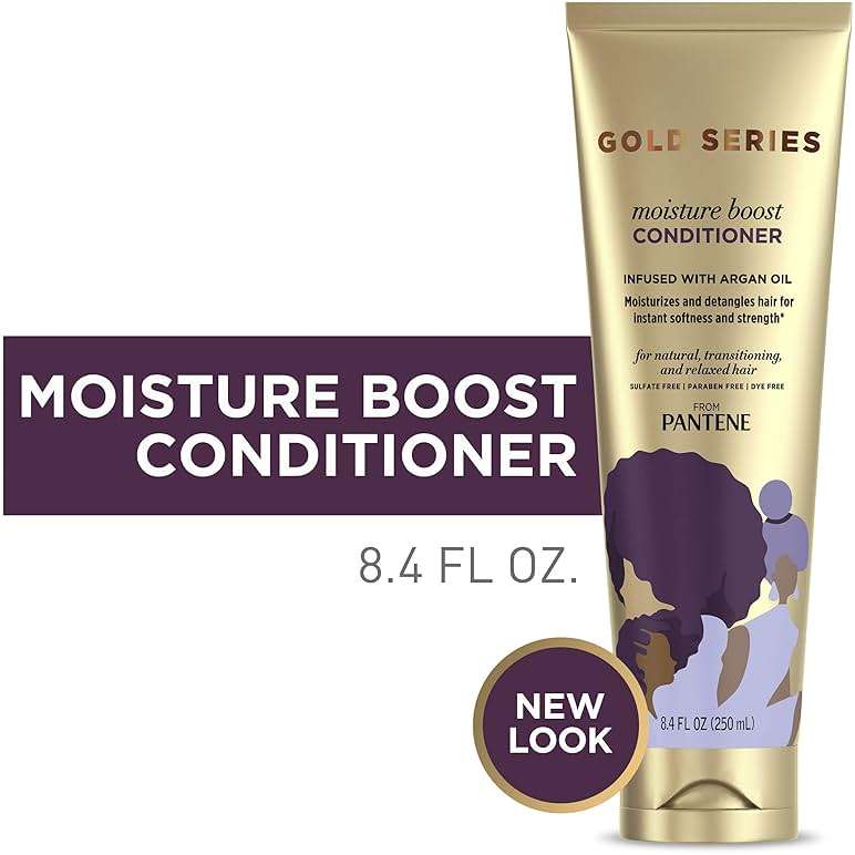 Pantene Pro-V Gold Series Moisture Boost Conditioner, for African American, Ethnic and Curly Hair Care, 8.4 fl oz (Pack of 12) - Image 3