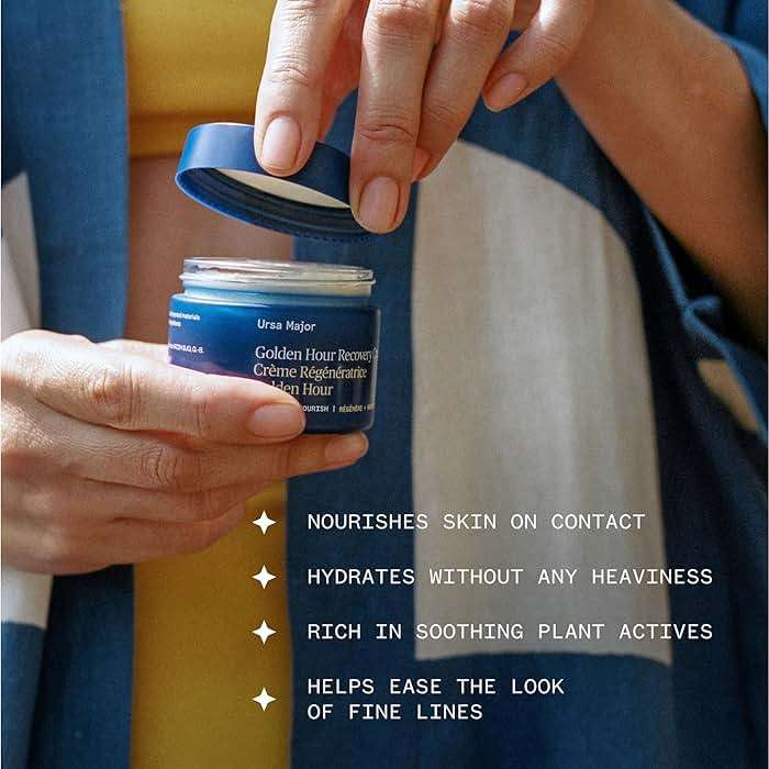 Ursa Major Golden Hour Face Moisturizer | Vegan Recovery Cream for Daily Facial Moisturizing | Repair & Hydrate | Natural Formula for All Skin Types | Cruelty Free & Non-Toxic 1.57 oz - Image 3