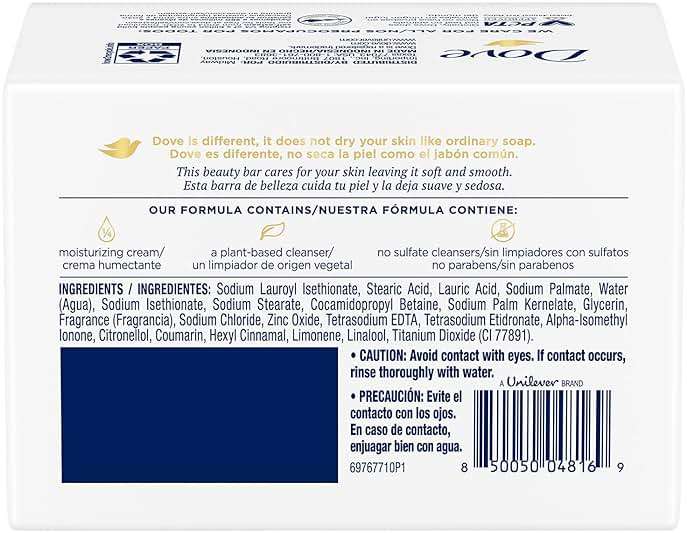 Dove Soap, Original Beauty Bar 2-Pack (8 Soap Bars) – 3-in-1 Moisturizing Face, Body & Hand Soap, 3.17 Oz Ea - Image 2