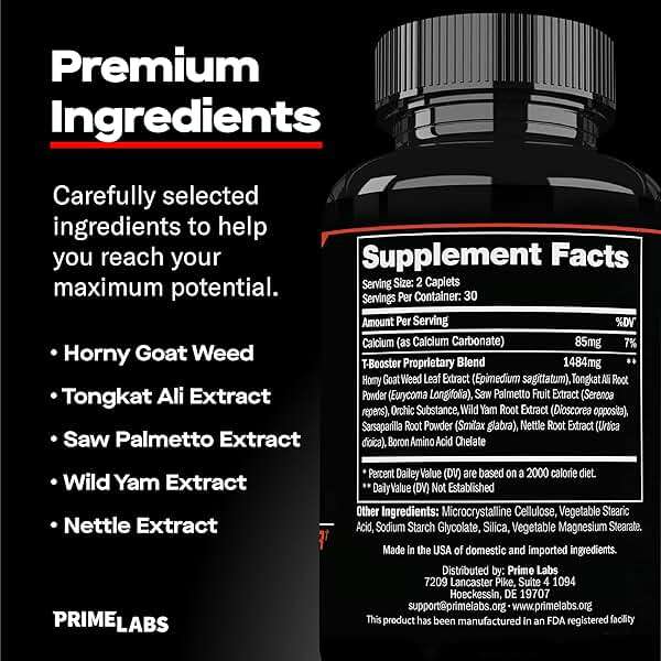 Prime Labs - Men's Testosterone Booster - Stamina, Endurance, & Strength Booster - 60 Caplets - Image 4