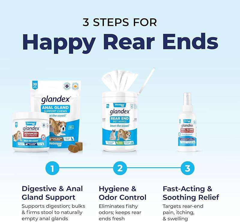 Vetnique Glandex Rear End Wipes for Dogs & Cats, Anal Gland Hygiene & Deodorizing Dog Wipes for Paws and Butt, Boot The Scoot with DeoPlex Enzyme, Aloe & Vitamin E (75ct) - Image 8