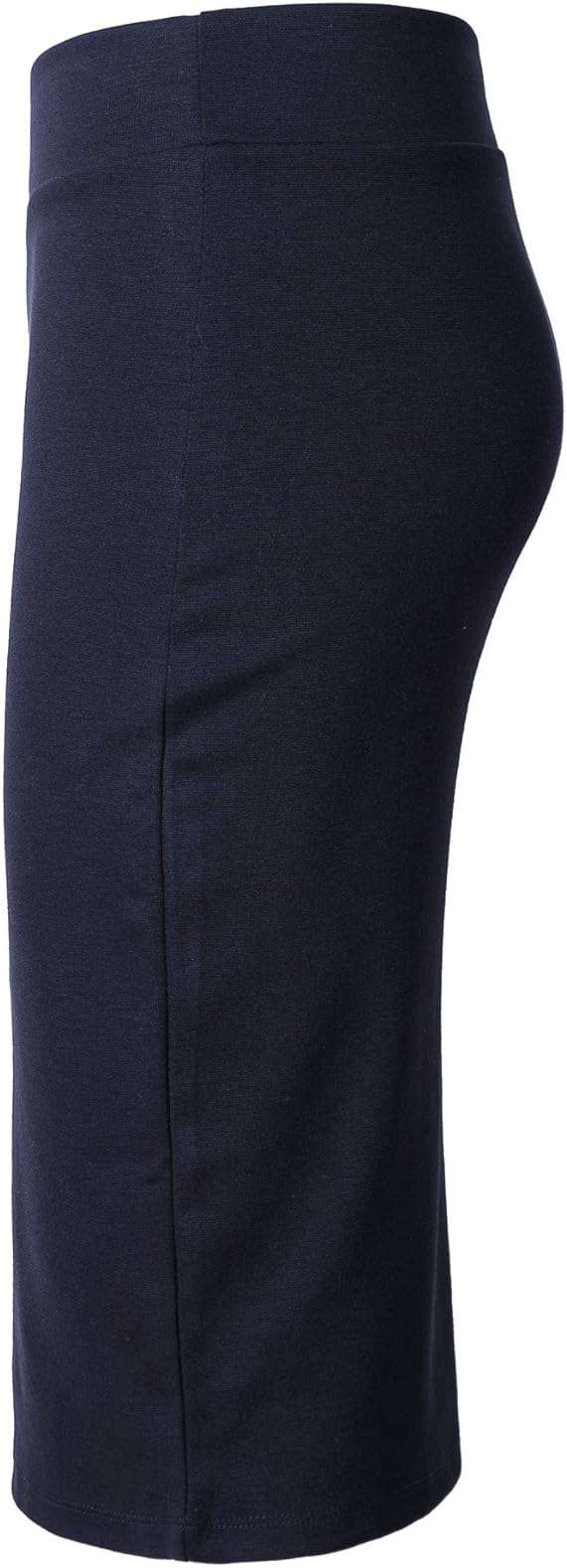 Urban CoCo Women's Elastic Waist Stretch Bodycon Midi Pencil Skirt - Image 4