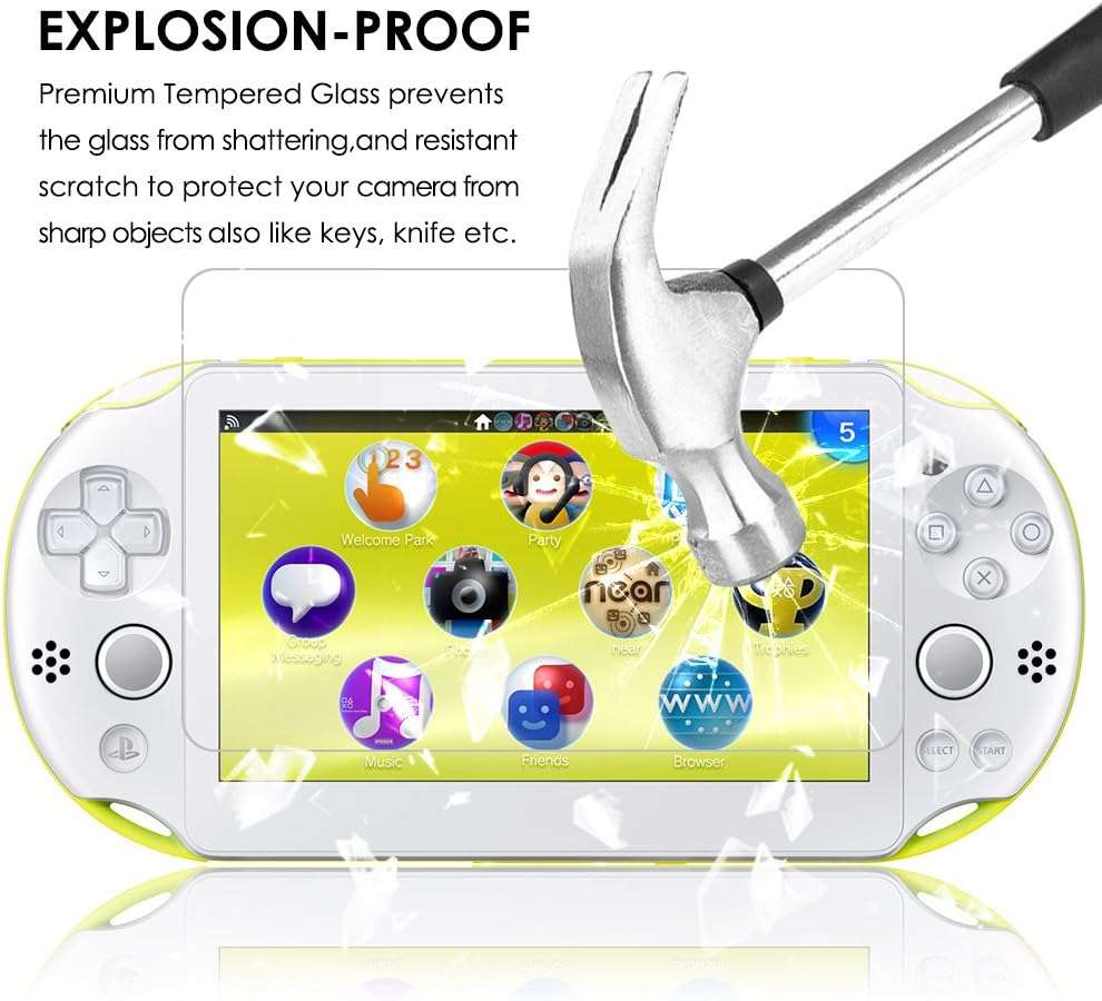 AFUNTA Screen Protectors Compatible Sony PlayStation Vita 2000 with Back Covers, 2 Pack (4 Pcs) Tempered Glass for Front Screen and HD Clear PET Film Compatible The Back, PS Vita PSV 2000 - Image 10