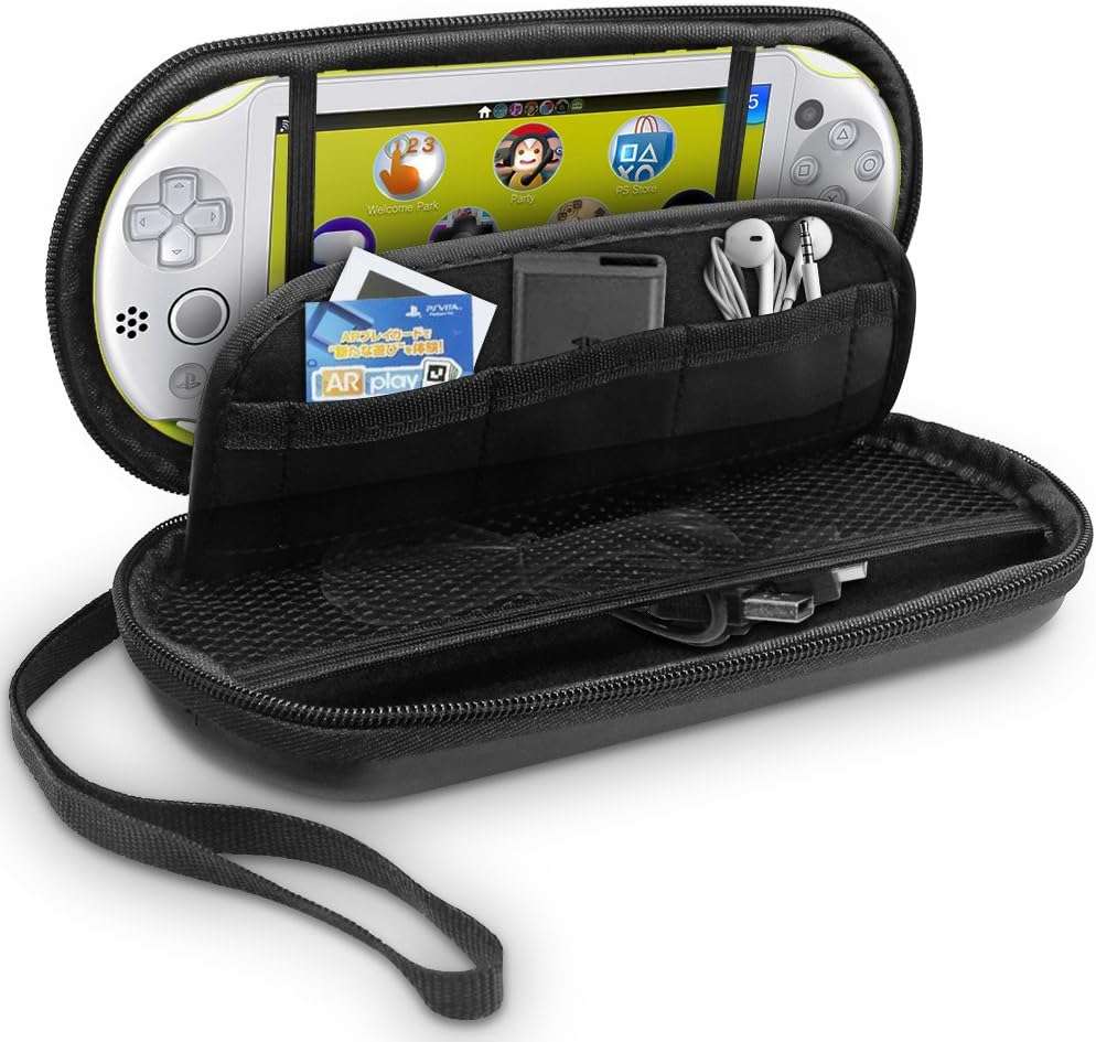 AFUNTA ProProtective Case for Sony Playstation Vita 2000 with Screen Protectors, Tempered Glass for Front Screen and PET Film for The Back, 1 Carrying EVA Case for PS Vita PSV Console - Image 4