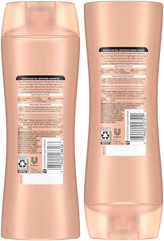 Suave Shine Shampoo and Conditioner Moroccan Infusion with Argan Oil 12.6 oz, 2 count - Image 2