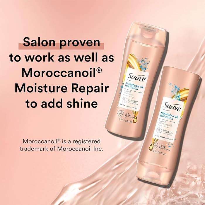 Suave Shine Shampoo and Conditioner Moroccan Infusion with Argan Oil 12.6 oz, 2 count - Image 3