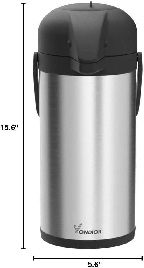 Coffee Carafe for Keeping Hot - 102oz/3L Airpot Coffee Dispenser with Pump - Insulated Stainless Steel Hot Beverage Dispenser for Parties - Thermal Carafe for Hot Drinks Water Tea Chocolate - Image 2