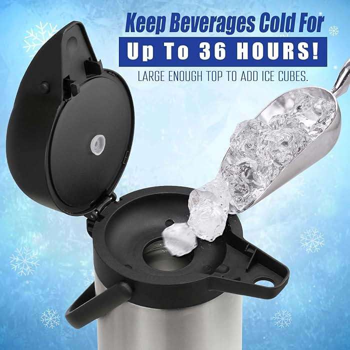 Coffee Carafe for Keeping Hot - 102oz/3L Airpot Coffee Dispenser with Pump - Insulated Stainless Steel Hot Beverage Dispenser for Parties - Thermal Carafe for Hot Drinks Water Tea Chocolate - Image 4