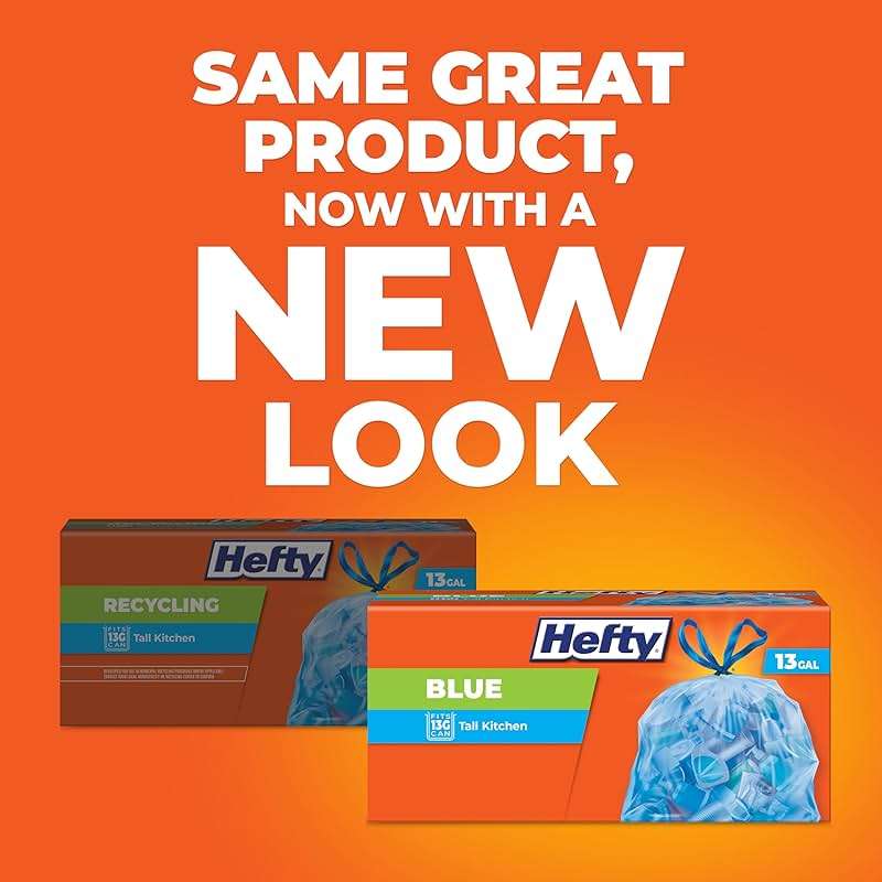 Hefty Blue Trash Bags, Blue, 13 Gallon, 60 Count - Image 3