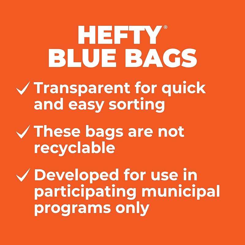 Hefty Blue Trash Bags, Blue, 13 Gallon, 60 Count - Image 4