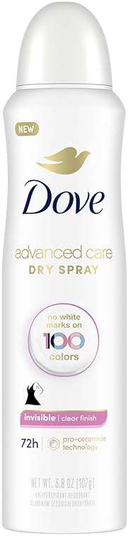 Dove Advanced Care Antiperspirant Deodorant Spray Clear Finish Invisible antiperspirant deodorant tested on 100 colors 72-hour odor and sweat protection with Pro-Ceramide technology 3.8 oz - Image 1