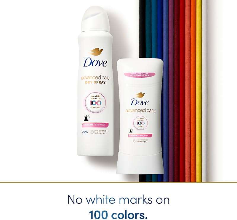 Dove Advanced Care Antiperspirant Deodorant Spray Clear Finish Invisible antiperspirant deodorant tested on 100 colors 72-hour odor and sweat protection with Pro-Ceramide technology 3.8 oz - Image 7