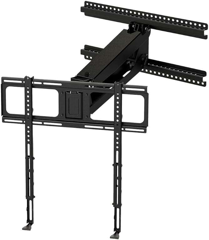 MantelMount- MM340 Above Fireplace Pull Down TV Mount- Televisions 44" to 80" Up to 90 lbs - Safe Auto-Adjusting TV Mounts - Patented Motion Stops, Handles, Balancing Technology - Superior Steel - Image 1