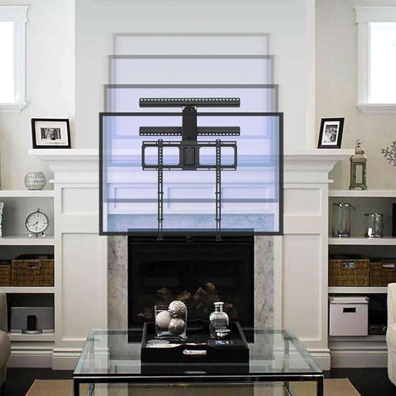 MantelMount- MM340 Above Fireplace Pull Down TV Mount- Televisions 44" to 80" Up to 90 lbs - Safe Auto-Adjusting TV Mounts - Patented Motion Stops, Handles, Balancing Technology - Superior Steel - Image 2