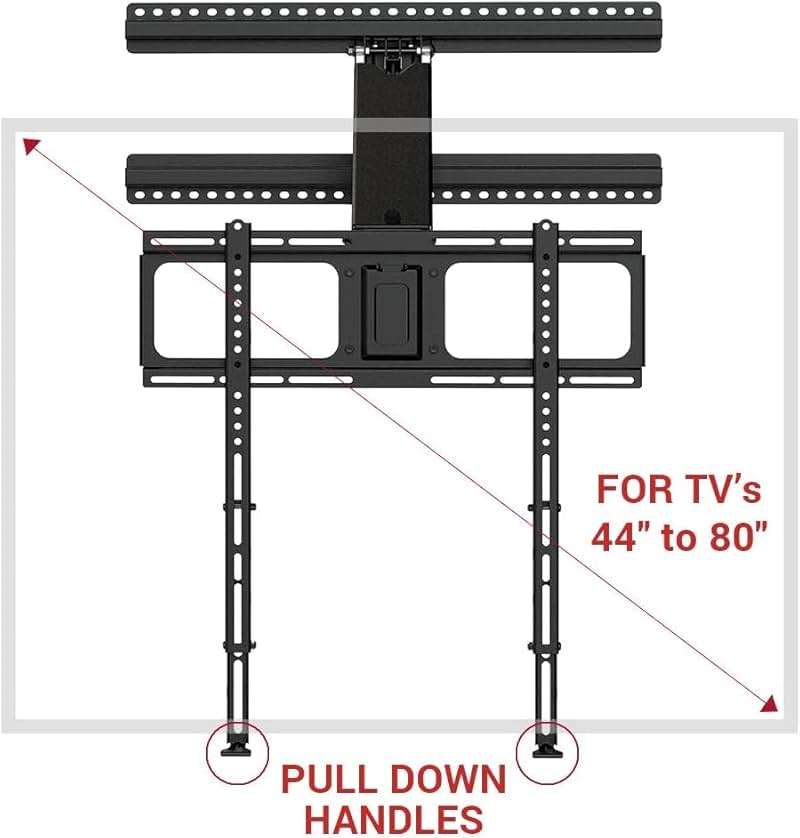 MantelMount- MM340 Above Fireplace Pull Down TV Mount- Televisions 44" to 80" Up to 90 lbs - Safe Auto-Adjusting TV Mounts - Patented Motion Stops, Handles, Balancing Technology - Superior Steel - Image 3