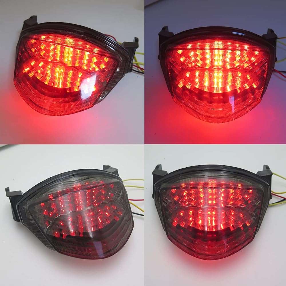 HTTMT - For 2005 2006 Suzuki GSXR 1000 GSX-R1000 Smoke LED Turn Signal Tail lights lens [P/N: MT196+181-SM] - Image 2