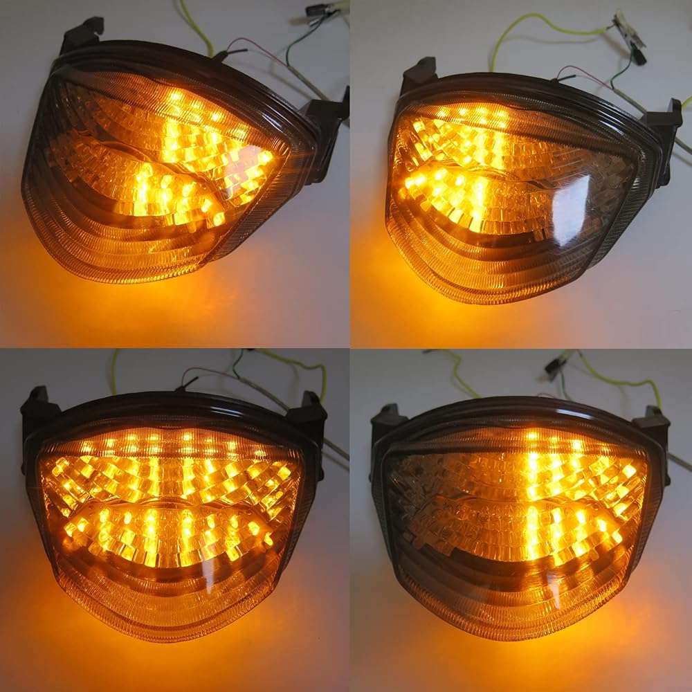 HTTMT - For 2005 2006 Suzuki GSXR 1000 GSX-R1000 Smoke LED Turn Signal Tail lights lens [P/N: MT196+181-SM] - Image 3