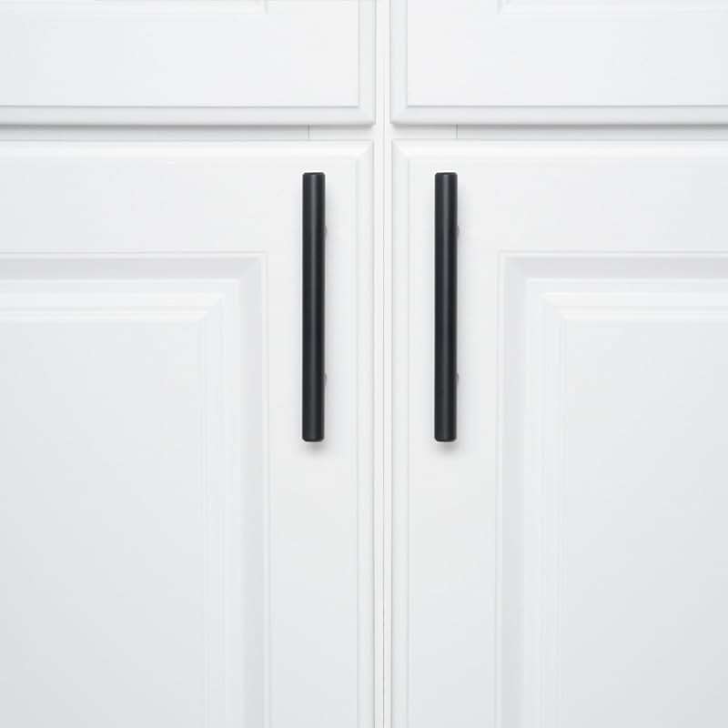 Amazon Basics Euro Bar Cabinet Handles, Drawer Pulls, 5.38-inch Length, 3-inch Hole Center, 1/2-inch Diameter, Matte Black, 10-Pack, AB1500-FB-10 - Image 7