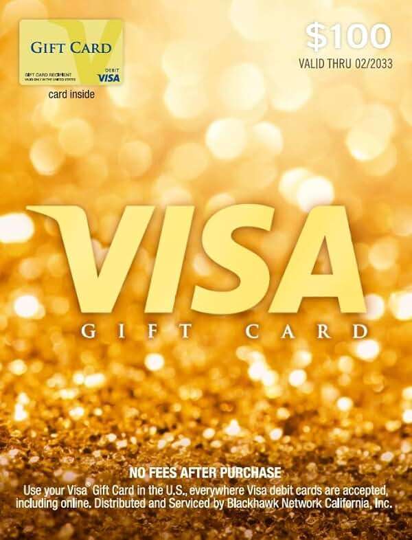 Visa Physical Gift Card $100 (plus $5.95 Purchase Fee) - Image 1