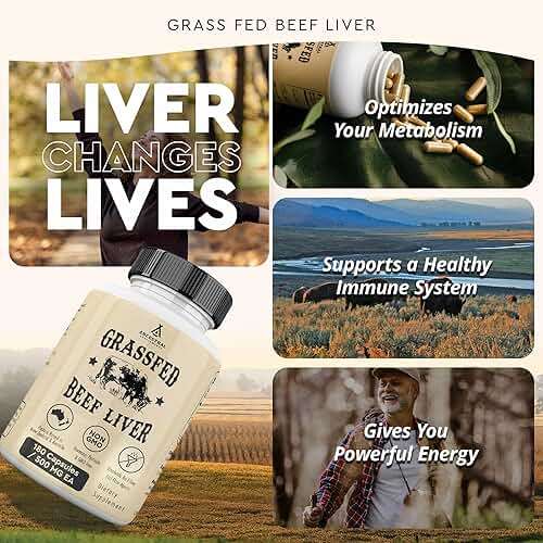 Ancestral Supplements Grass Fed Beef Liver 180 Capsules, Supports Energy Production, Detoxification, Digestion, Immunity and Full Body Wellness, Non-GMO, Freeze Dried Liver Health Supplement - Image 3