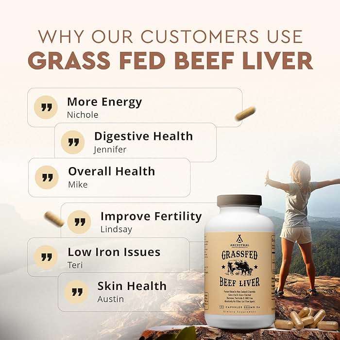 Ancestral Supplements Grass Fed Beef Liver 180 Capsules, Supports Energy Production, Detoxification, Digestion, Immunity and Full Body Wellness, Non-GMO, Freeze Dried Liver Health Supplement - Image 6