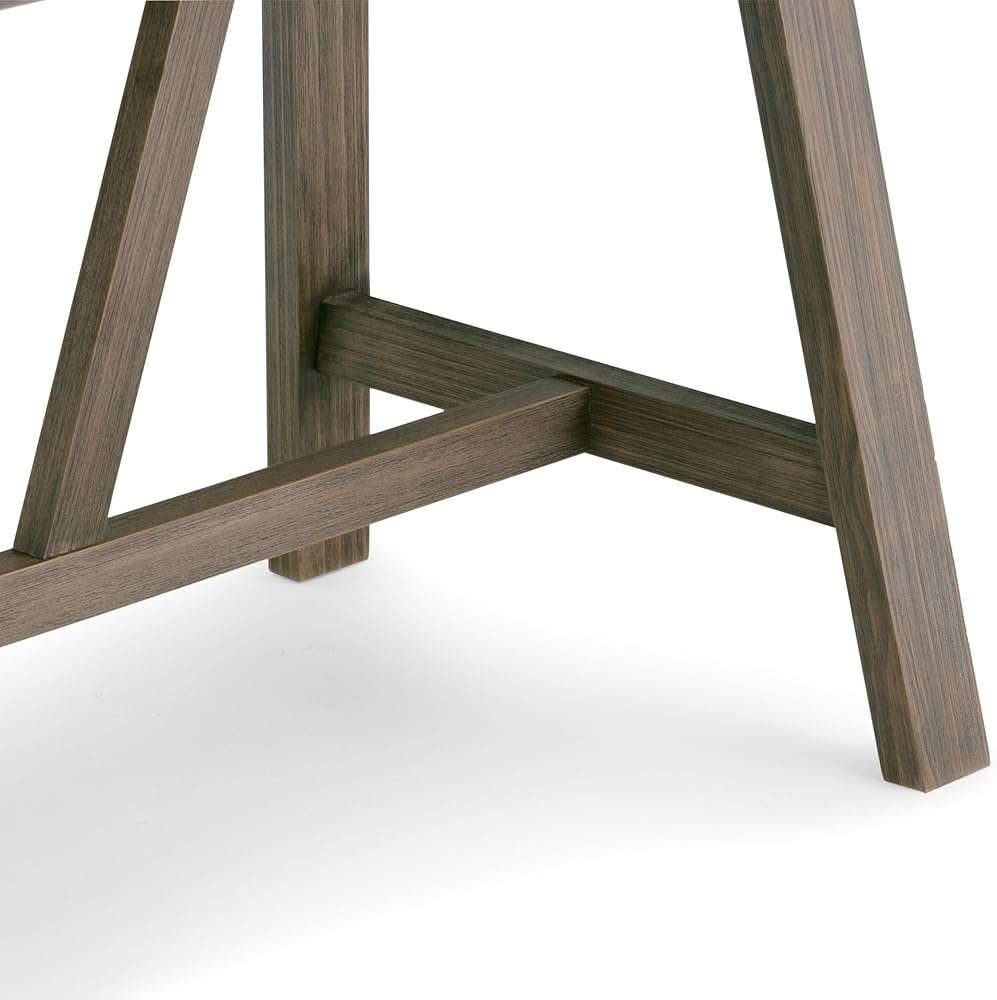 SIMPLIHOME Dylan SOLID WOOD Industrial 60 inch Wide Writing Office Desk in Driftwood for the Office Desk, Writing Table, Workstation and Study Table - Image 7
