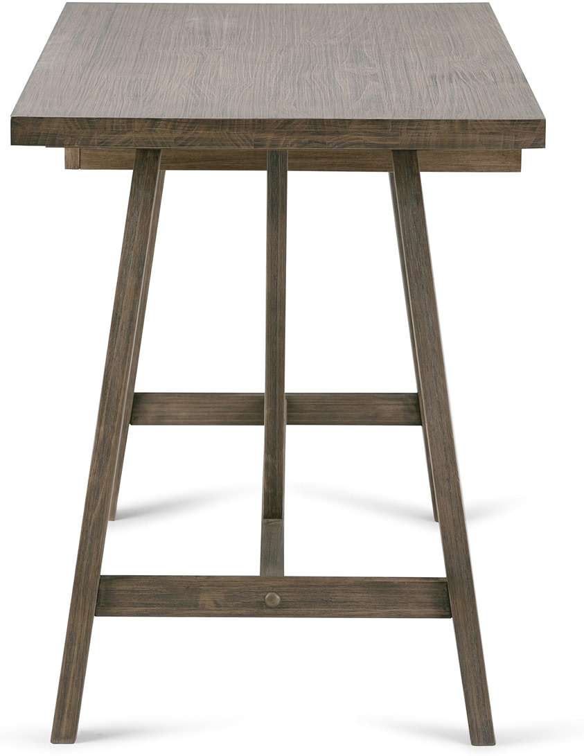 SIMPLIHOME Dylan SOLID WOOD Industrial 60 inch Wide Writing Office Desk in Driftwood for the Office Desk, Writing Table, Workstation and Study Table - Image 9