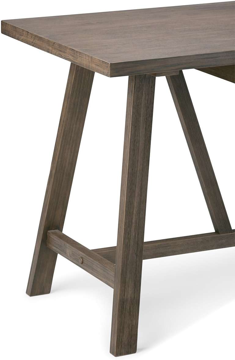 SIMPLIHOME Dylan SOLID WOOD Industrial 60 inch Wide Writing Office Desk in Driftwood for the Office Desk, Writing Table, Workstation and Study Table - Image 10