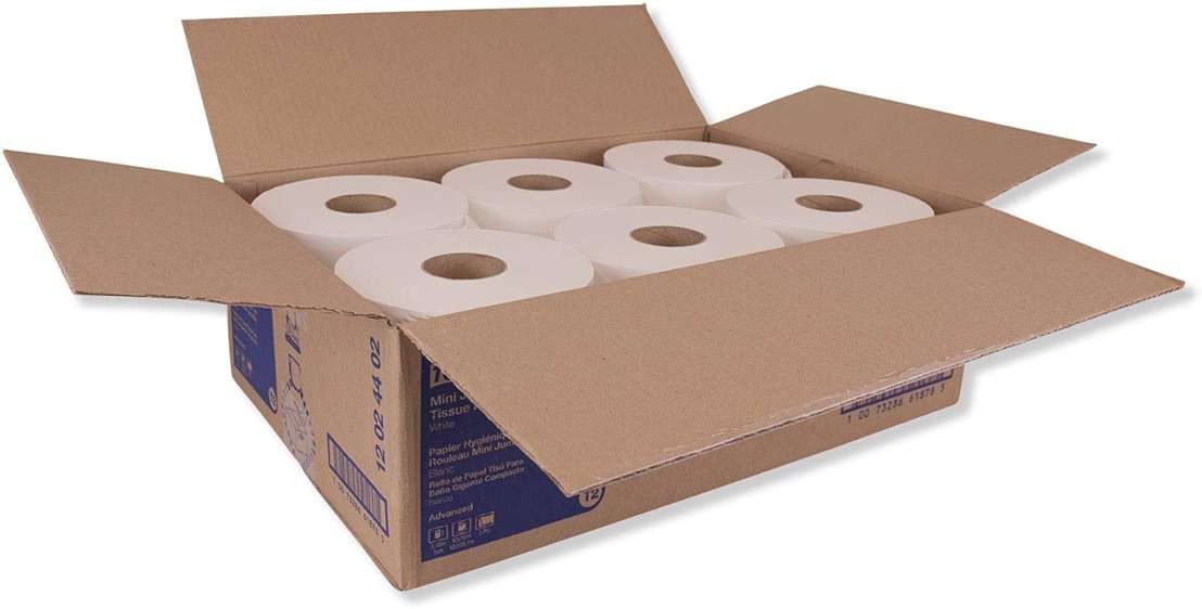 Tork 12024402 Mini Jumbo Bath Tissue Roll, 2-Ply, White - Image 5