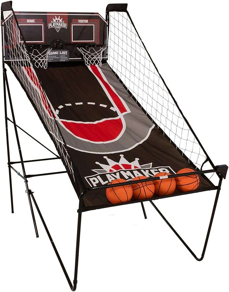 Triumph Playmaker Shootout Basketball Arcade Game – Electronic Scorer, LED Display, 8 Game Modes, 4 Balls, Pump & Quick Connect Frame – Fast-Paced Indoor Fun for Kids, Teens & Family Game Nights - Image 1