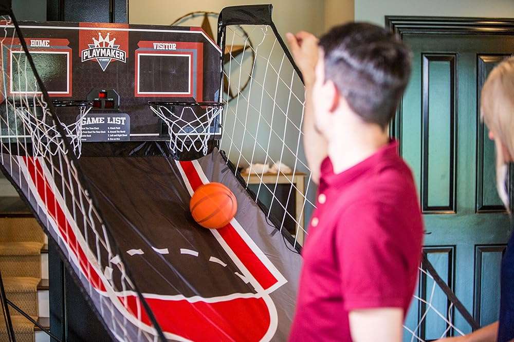 Triumph Playmaker Shootout Basketball Arcade Game – Electronic Scorer, LED Display, 8 Game Modes, 4 Balls, Pump & Quick Connect Frame – Fast-Paced Indoor Fun for Kids, Teens & Family Game Nights - Image 2