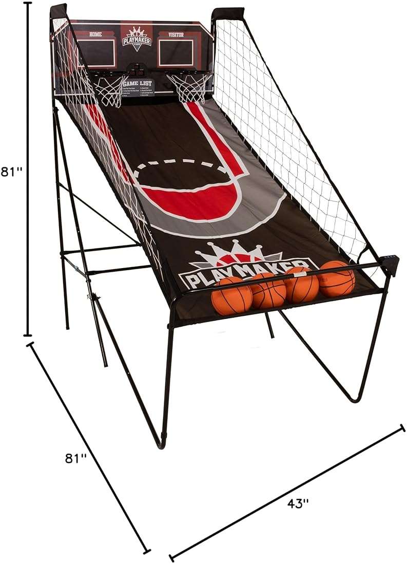 Triumph Playmaker Shootout Basketball Arcade Game – Electronic Scorer, LED Display, 8 Game Modes, 4 Balls, Pump & Quick Connect Frame – Fast-Paced Indoor Fun for Kids, Teens & Family Game Nights - Image 17