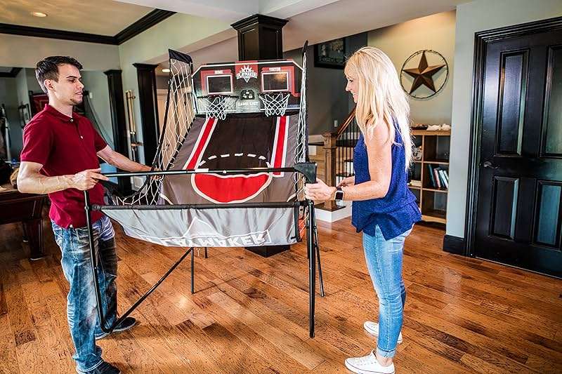 Triumph Playmaker Shootout Basketball Arcade Game – Electronic Scorer, LED Display, 8 Game Modes, 4 Balls, Pump & Quick Connect Frame – Fast-Paced Indoor Fun for Kids, Teens & Family Game Nights - Image 9